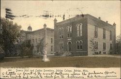 Adrian College - Downs Hall and Ladies Dormitory Michigan Postcard Postcard Postcard