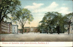 Campus and Rockefeller Hall, Brown University Postcard