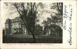Northwestern University - Willard Hall & Music Hall Evanston, IL Postcard Postcard Postcard