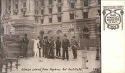 Statue Saved from Hopkins Art Institute, 1906 Disaster Postcard