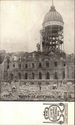 Ruins of City Hall after 1906 Disaster Postcard