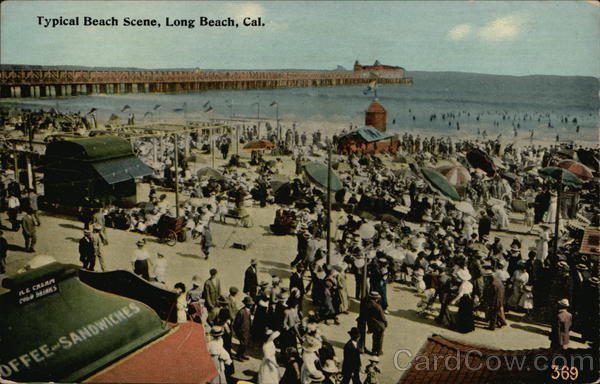 Typical Beach Scene Long Beach California