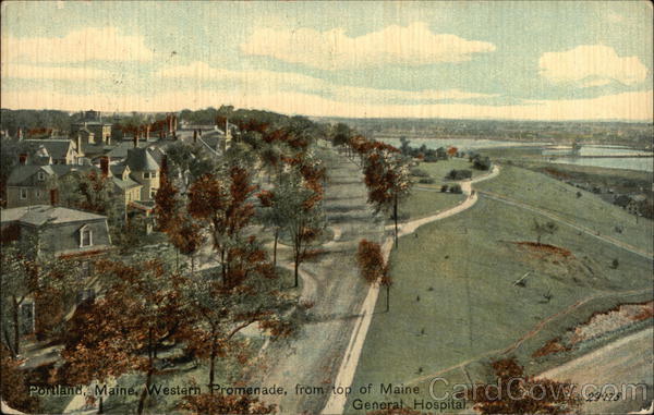 Western Promenade from top of Maine General Hospital Portland