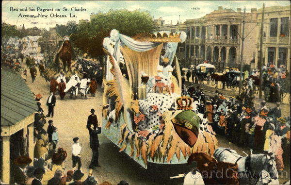 Rex and his Pageant on St. Charles Ave. New Orleans Louisiana