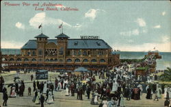 Pleasure Pier and Auditorium Long Beach, CA Postcard Postcard Postcard