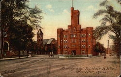 Armory and Salisbury St. School Postcard