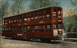 Double Deck Car - Schenley & Highland Park Pittsburgh, PA Trains, Railroad Postcard Postcard 