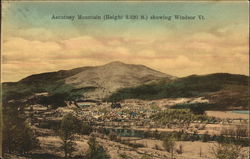 View of Town and Ascutney Mountain Windsor, VT Postcard Postcard Postcard