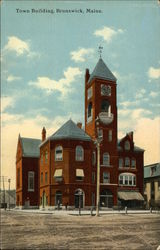 Town Building Brunswick, ME Postcard Postcard Postcard