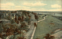 Western Promenade from top of Maine General Hospital Postcard