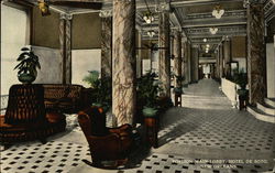 Portion Main Lobby, Hotel De Soto Postcard