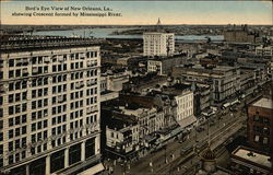 Bird's Eye View showing Crescent formed by Mississippi River Postcard