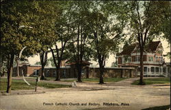 French Catholic Church and Rectory Attleboro, MA Postcard Postcard Postcard