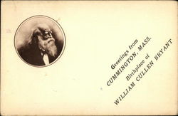 Greetings from Cummington, Mass., Birthplace of William Cullen Bryant Massachusetts Postcard Postcard 