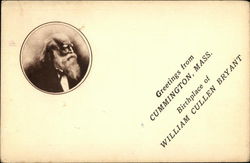 Greetings from Cummington, Mass., Birthplace of William Cullen Bryant Massachusetts Postcard Postcard Postcard