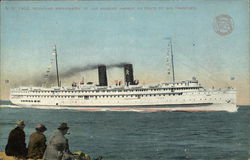 SS Yale Rounding Breakwater near Los Angeles Harbor En Route to San Francisco Postcard