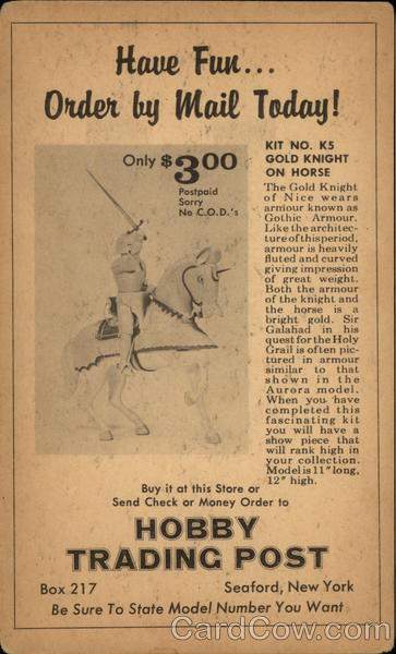 Hobby Trading Post - Gold Knight On Horse Kit Advertising
