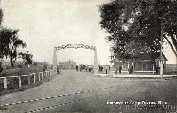 Entrance to Camp Devens, Mass. Military