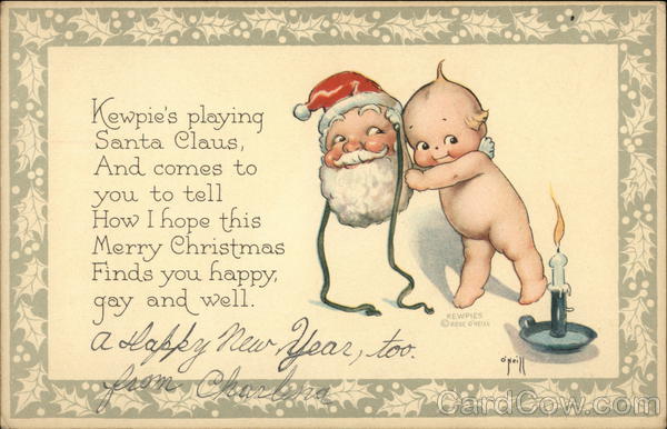 Kewpie's Playing Santa Claus - Merry Christmas Rose O'Neill