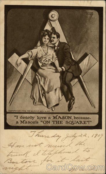 Couple Sitting on Mason Logo Freemasonry