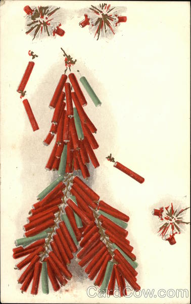 Red Firecrackers with some Exploding 4th of July