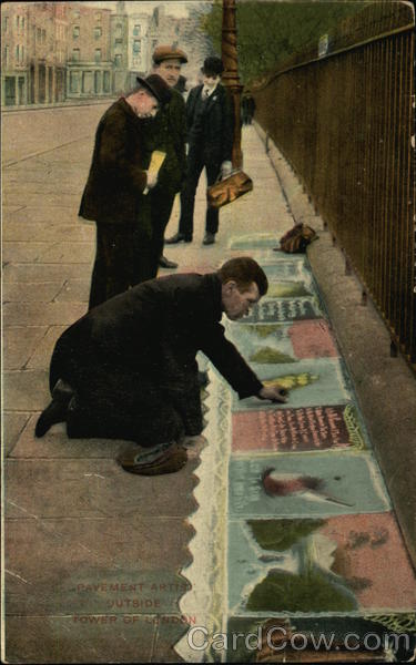 Pavement Artist Outside Tower of London England