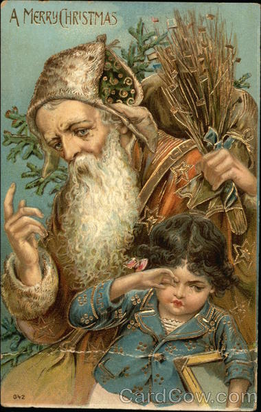 A Merry Christmas with Santa and Young Girl Children