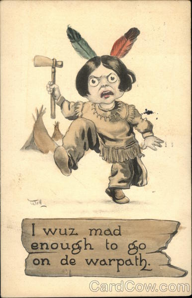 Comic Illustration - Angry Native American Child Bernhardt Wall