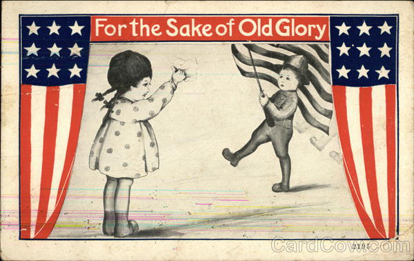 For the Sake of Old Glory - Patriotic Boy and Girl