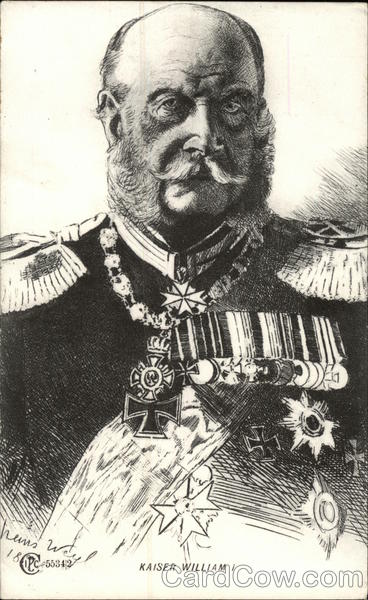 Drawing of Kaiser William I Portrait with Decorations