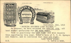 D. Davis & Sons Sponges and Chamois Postcard