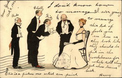 Woman with Many Suitors Postcard