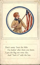 Don't worry 'bout the folks I'm looking after them you know. Military Postcard Postcard Postcard