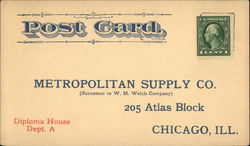 Metropolitan Supply Co. Chicago, Diploma House Postcard