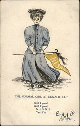 The Normal Girl At DeKalb, Ill. College Girls Postcard Postcard Postcard