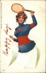 Pennsylvania Girl Holding Tennis Racquet Postcard