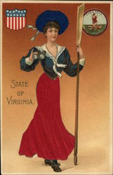 State of Virginia State Girls Postcard Postcard Postcard