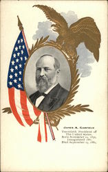James A. Garfield Presidents Postcard Postcard Postcard