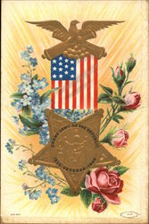 Star, Flag, Flowers and Eagle Representing the Grand Army of the Republic Veteran Postcard