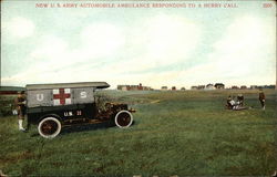 New U. S. Army Automobile Ambulance Responding to a Hurry Call Postcard Postcard Postcard