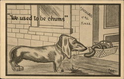 Crying Wiener Dog with Sausages Postcard