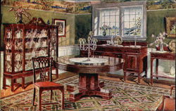 Flagg and Willis House Furnisher Advertisement with a Dining Room Set Postcard
