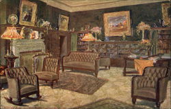 Flagg and Willis House Furnisher Advertisement with a Sitting Room Set Postcard