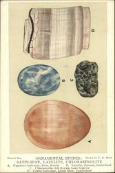 Ornamental Stones: Satin-Spar, Lazulite, Chlorastrolite Geology, Rocks & Minerals Postcard Postcard Postcard