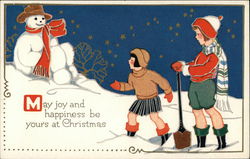 May Joy and Happiness Be Yours at Christmas Postcard