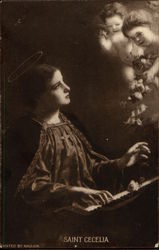 Saint Cecilia Religious Postcard Postcard Postcard