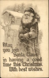 May You Join Santa Claus in having a Good Time this Christmas Postcard