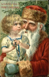 Santa with Child Postcard
