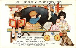 A Merry Christmas - Here's My Christmas Greeting Postcard