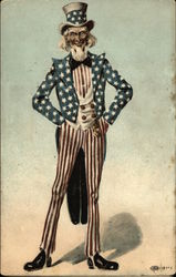Uncle Sam in Red, White, and Blue Postcard